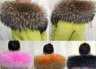 China Oversized Genuine Raccoon Fur Collar Detachable Warmer Soft For Winter Jacket for sale