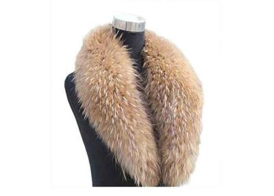 China Large Size Raccoon Womens Fur Collar Removable 70*22cm With Natural / Dyed Color for sale