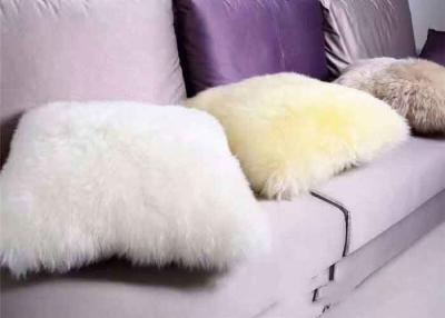 China Long Wool Black Fur Throw Pillows , Fulffy Hair Medical Sheepskin Chair Pad No Filling for sale