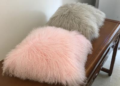 China Mongolian fur Pillow Luxurious Genuine Long Hair Tibet Lamb Fur Throw For home for sale