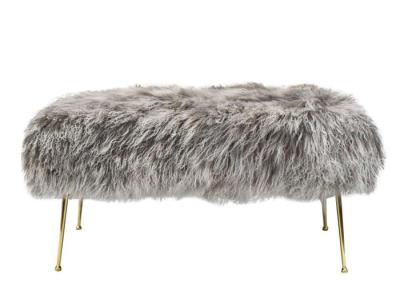 China Long Curly Genuine Mongolian Lamb Fur Bench / Chair / Stool Seat Covers for sale