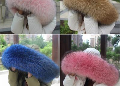 China Raccoon fur collar 100% Real Raccoon Fur Collar Large fur Trim Accessories for sale