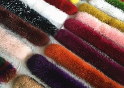 China Customized Raccoon Fur Collar , 80Cm Lining Real Fur Genuine Raccoon Scarf for sale