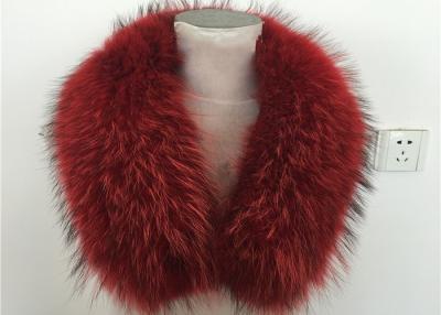 China Natural Red Genuine Raccoon Fur Hood Trim , Ladies Fur Collar for sale