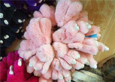 China 100% PP Cotton Filling Rabbit Handbag Charms Keyrings Pink Color 15cm 18cm for sale