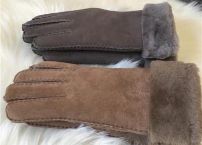 China Women sheepskin winter gloves 100% Handmade Real wool lining Gloves Mittens for sale
