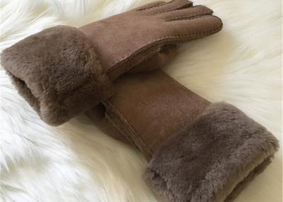 China Warmest Sheepskin Leather gloves MENS SUEDE SHEARLING LINED WINTER GLOVES for sale