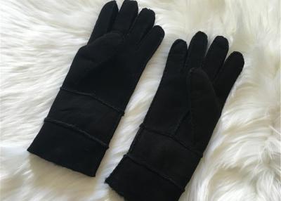 China Double face sheepskin fleece / wool Lined gloves hand-sewn sueded sheepskin glove for sale