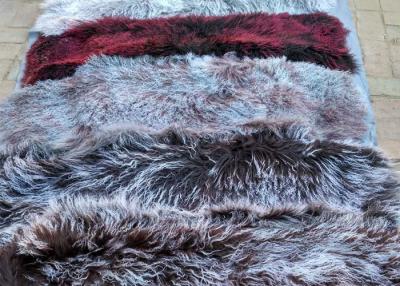 China Piel rizada de las ovejas de la piel de la tela el 15cm de la corderina mongol larga mongol real del pelo en venta