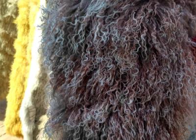China Cobertura encaracolado da pele dos carneiros do lambswool genuíno longo real do Mongolian da pele de carneiro do cabelo à venda
