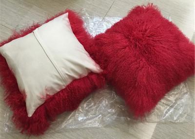 China Tibetan Lambskin Cushions Tibet sheepskin curly fur cushion mongolian fur pillow for sale