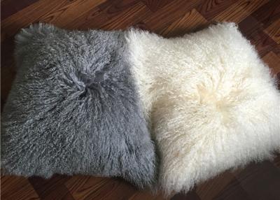 China sheepskin curly wool pillow case mongolian wool pillow cover lambskin pillow for sale