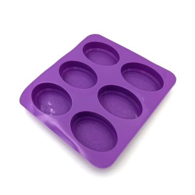 China Durable Oval Silicone Soap Mold Lightweight Odorless Purple Color for sale