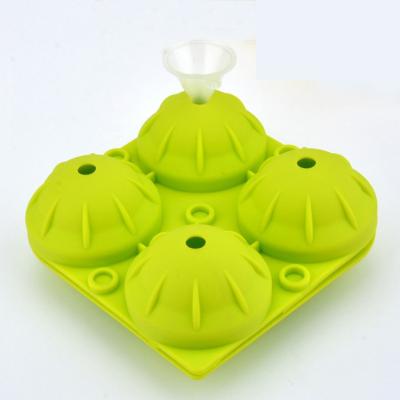 China Food Grade Silicone Ice Mold 4 Cavity Diameter 5cm For Whiskey for sale