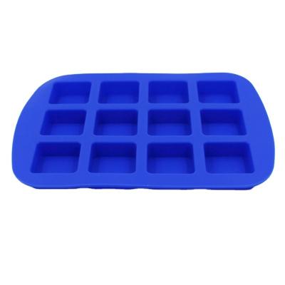 China Whiskey Cube Silicone Ice Mold Flexible 12 Cavity Reusable Durable for sale