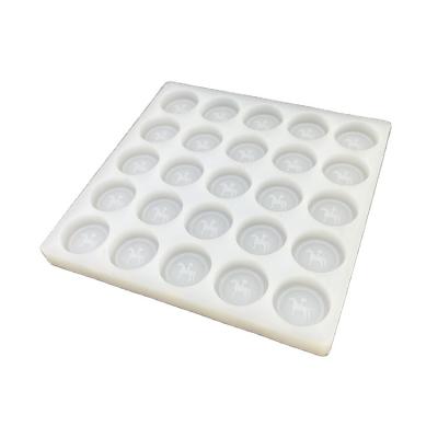 China Round Ice Silicone Candy Mold Trays Reusable 25 Cavities Diameter 35mm for sale