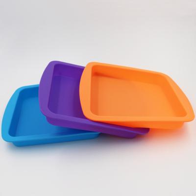 China Quadrat-dauerhafte Silikon-Kuchen-Form Pan Anti Falling Multicolor zu verkaufen