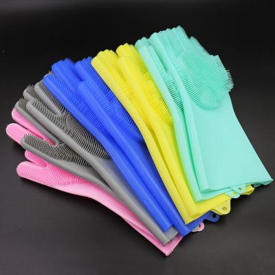 China Reusable Oilproof Silicone Washing Gloves For Dishes Harmless for sale