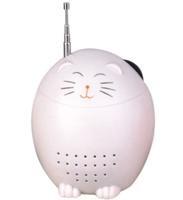 China Cat Design Cute FM Radio 8Ω White Built In Speaker Small Stereo Mini for sale