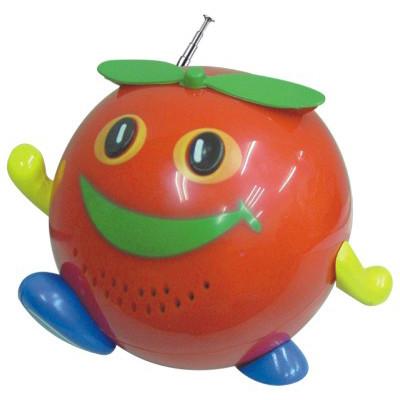 China Super Cartoon Cute FM Radio Tomato Design Mini Stereo  Built In Speaker Toy for sale