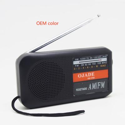 China Black Digital  Pocket AM FM Radio Speaker Dual Band Personal DC  With Lanyard for sale