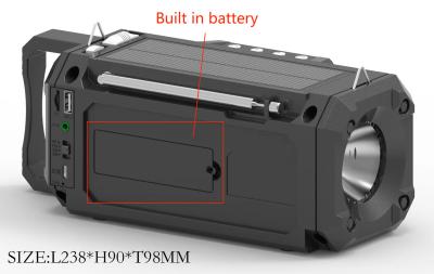 China Battery Rechargeable FM Radio DC 5v  LED Light Crank Solar Charger for sale