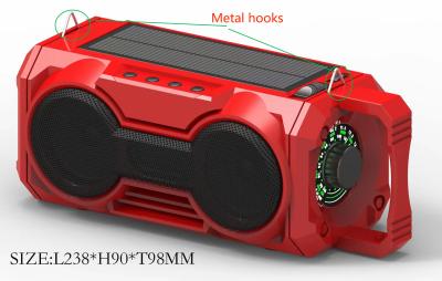 China A solar panel dynamo rechargeable fm radio Built-in 2 speakers LED light radio for sale