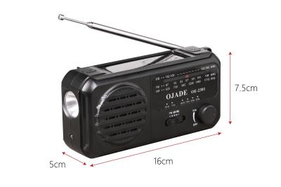 Chine Radio portative rechargeable de commutateur de la radio 400g AM FM de manivelle de câble d'Usb avec le haut-parleur à vendre