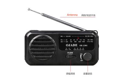 China Luz portátil do diodo emissor de luz 88MHz do rádio recarregável a favor do meio ambiente de FM à venda