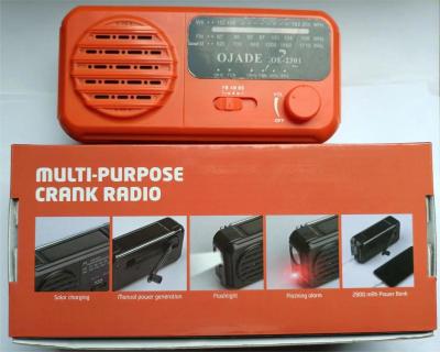 China Black Emergency Solar Hand Crank Radio Eco Friendly Dynamo Torch LED for sale