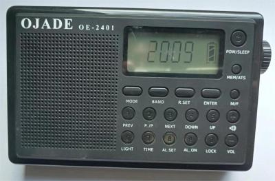 중국 LCD 디스플레이 FM MW SW 라디오 230g 재충전이 가능한 시계가 붙은 라디오 건전지 판매용