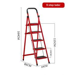 China 150kg Foldable Metal Carbon Steel 5 Step Ladder With Handrail for sale