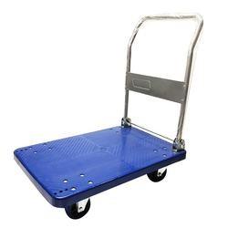 China PVC300 Folding Hand Carts Trolley Handling Flatbed Folding Cart Plastic Platform Trolly for sale