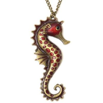 China Fashion Boy Nautical Enamel Seahorse Pendant Jewellery Support Rhodium for sale