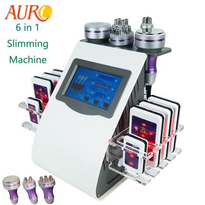 China 6 In 1 RF Lipolaser Slimming Machine Vacuum 40k Fat Cavitation Machine for sale