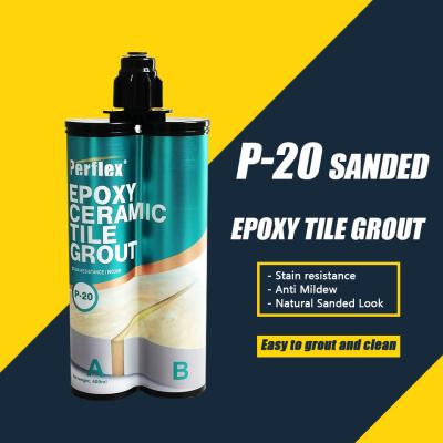 China P-20 Cartridge Epoxy Tile Grout Sanded Matt Color Series Stain Resistance Anti-mould Colored for sale