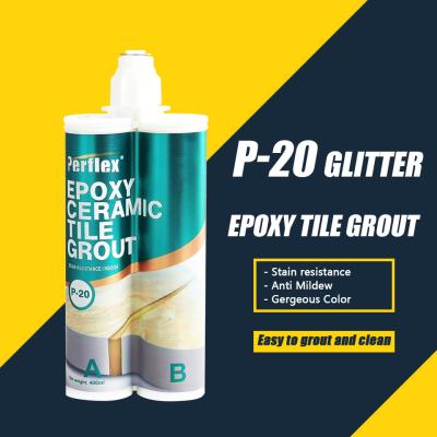 China P-20 Cartridge Epoxy Tile Grout Sparkling Color Series Stain Resistance Anti-mould Colored for sale