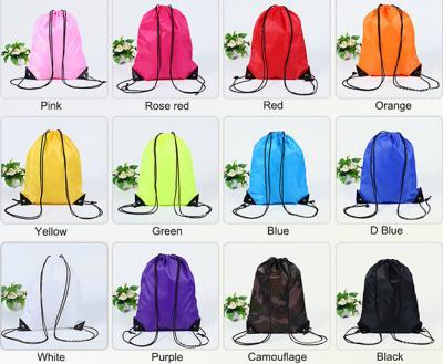 China Reusable Custom Polyester Drawstring Backpack Waterproof For Promotional for sale