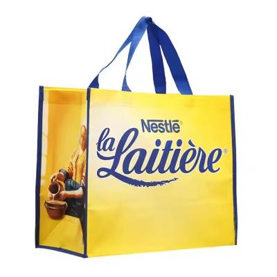 China Custom Printed Recycle Reusable PP Laminated Non Woven Tote Shopping Bags for sale