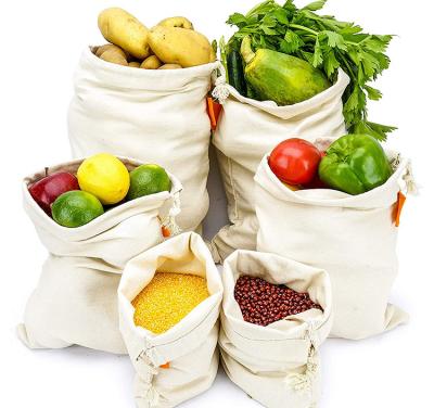 China SMETA SEDEX 4P Organic Cotton Drawstring Bags Eco Biodegradable Muslin bag for sale