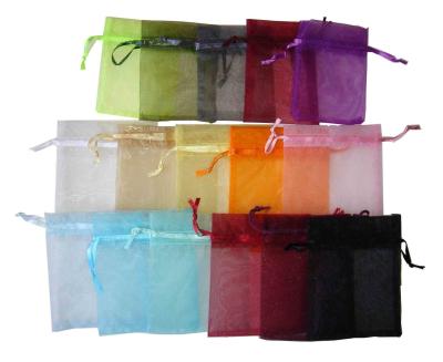 China ISO9001 Eco Sheer Drawstring Gift Bags , 0.5mm Cord Custom Organza Bags for sale