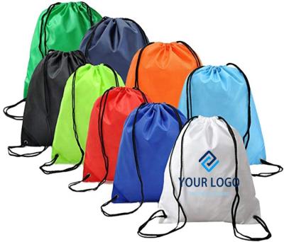 China BSCI BRC Polyester Drawstring Pouch , RPET Foldable Drawstring Backpack for sale