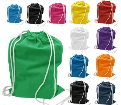 China RPET Polyester Drawstring Backpack , Silkscreen Rotogravure Drawstring Polyester Bag for sale