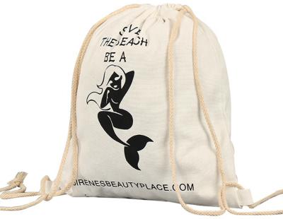 China BSCI Custom Cloth Drawstring Bags , SA8000 PMS Cotton Canvas Drawstring Backpack for sale
