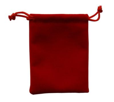 China Silkscreen Custom Velvet Pouch , TUV Velour Flannel Drawstring Bag for sale