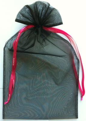 China SGS Large Organza Gift Bags , Eco Drawstring Organza Pouch Offset Print for sale