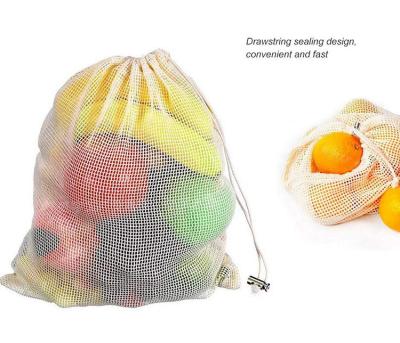 中国 ISO9003 Veg再使用可能なフルーツおよび袋、SMETAの生物分解性の綿の網の食料雑貨入れの袋 販売のため