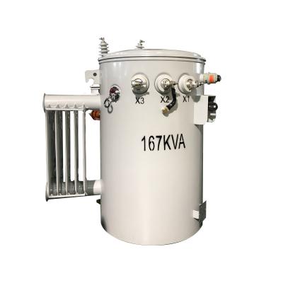 China 167kva Single Phase Pole Mounted Dual Winding Transformer Step Down 4160v To 480v for sale
