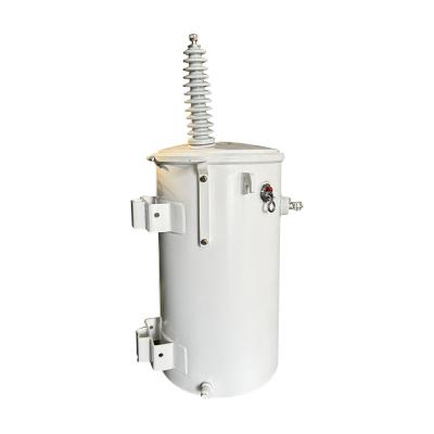 Chine 100 KVA Transformateur à pôle d'alimentation à phase unique de type huile à double enroulement de 34,5 KV à 120 V à vendre