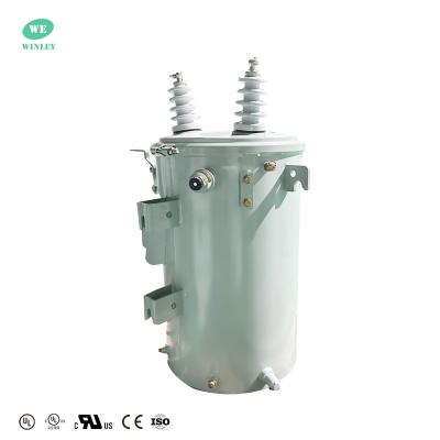 Китай UL сертифицированный 50KVA однофазный полюс монтированный трансформатор масляный тип 13200V до 120V трансформатор распределения мощности продается
